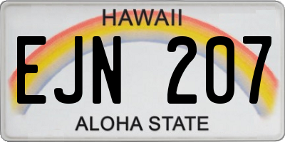 HI license plate EJN207