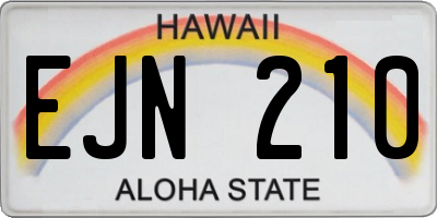 HI license plate EJN210