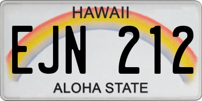 HI license plate EJN212