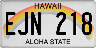 HI license plate EJN218