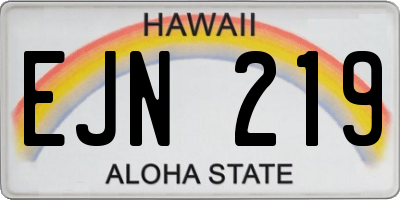 HI license plate EJN219