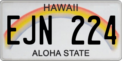 HI license plate EJN224