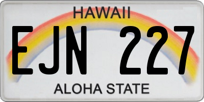 HI license plate EJN227