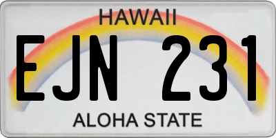HI license plate EJN231