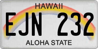 HI license plate EJN232