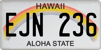 HI license plate EJN236