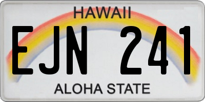 HI license plate EJN241