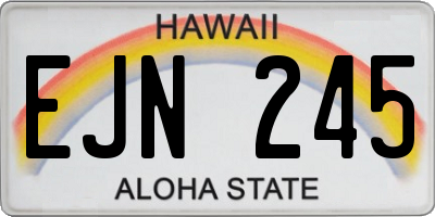 HI license plate EJN245