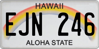 HI license plate EJN246