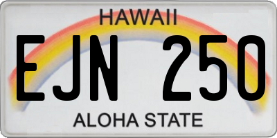 HI license plate EJN250