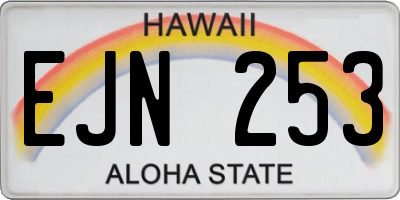 HI license plate EJN253