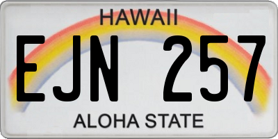 HI license plate EJN257
