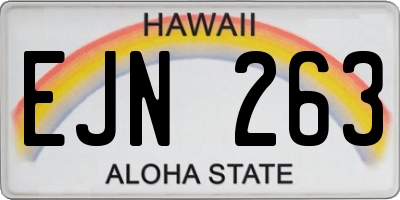 HI license plate EJN263