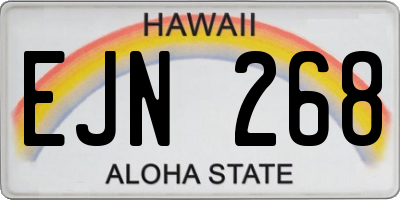 HI license plate EJN268