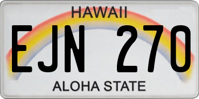 HI license plate EJN270