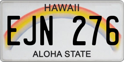 HI license plate EJN276
