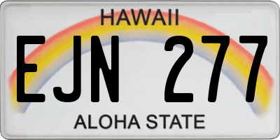 HI license plate EJN277