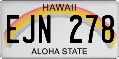 HI license plate EJN278