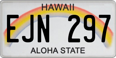 HI license plate EJN297