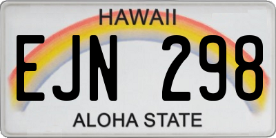 HI license plate EJN298