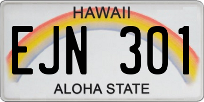 HI license plate EJN301