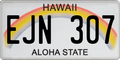 HI license plate EJN307