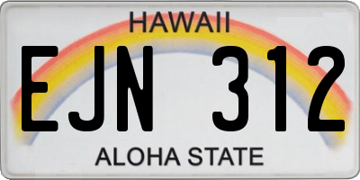 HI license plate EJN312