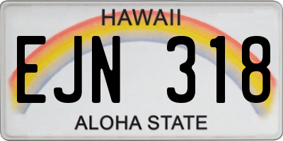 HI license plate EJN318