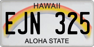 HI license plate EJN325