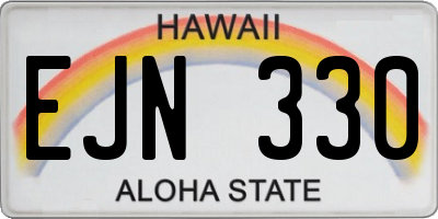 HI license plate EJN330