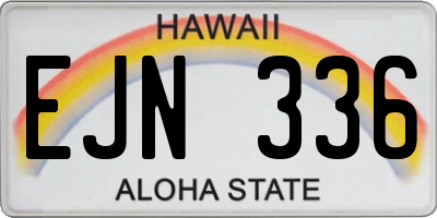 HI license plate EJN336