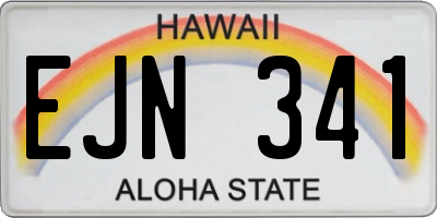 HI license plate EJN341