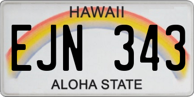 HI license plate EJN343