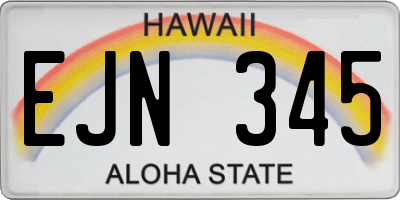 HI license plate EJN345