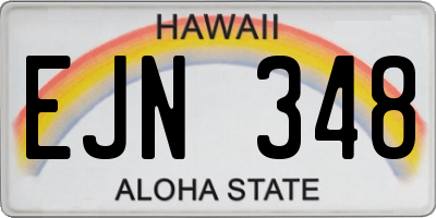 HI license plate EJN348
