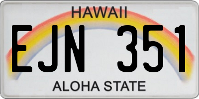 HI license plate EJN351