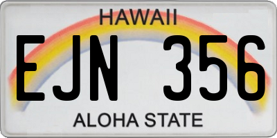 HI license plate EJN356
