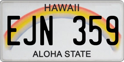 HI license plate EJN359