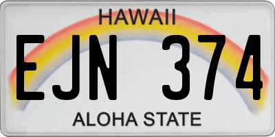 HI license plate EJN374