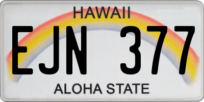 HI license plate EJN377