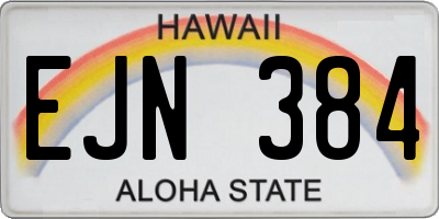 HI license plate EJN384