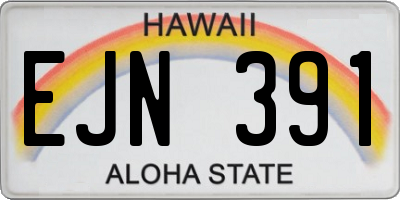 HI license plate EJN391