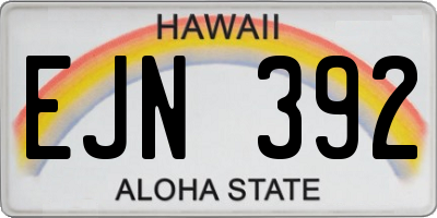 HI license plate EJN392