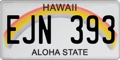 HI license plate EJN393