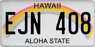 HI license plate EJN408