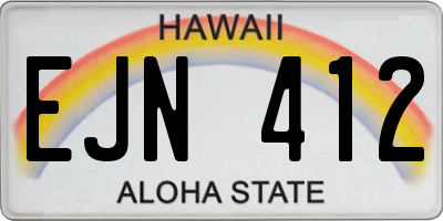 HI license plate EJN412
