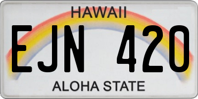 HI license plate EJN420