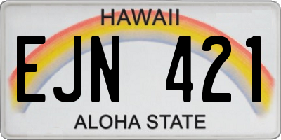 HI license plate EJN421