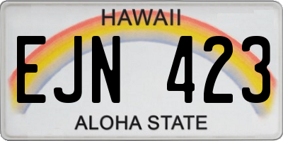 HI license plate EJN423