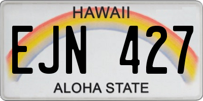 HI license plate EJN427